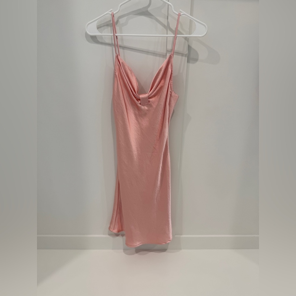 Elegant Pink Satin Slip Dress